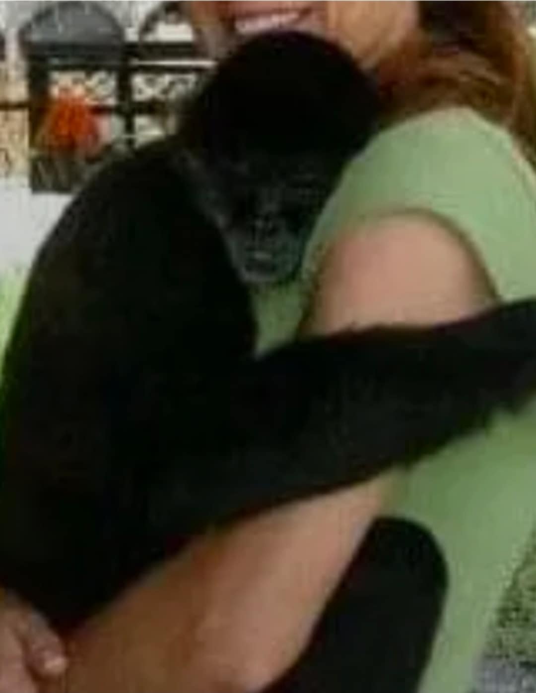 Dorothy with a monkey at Jungla de Panama