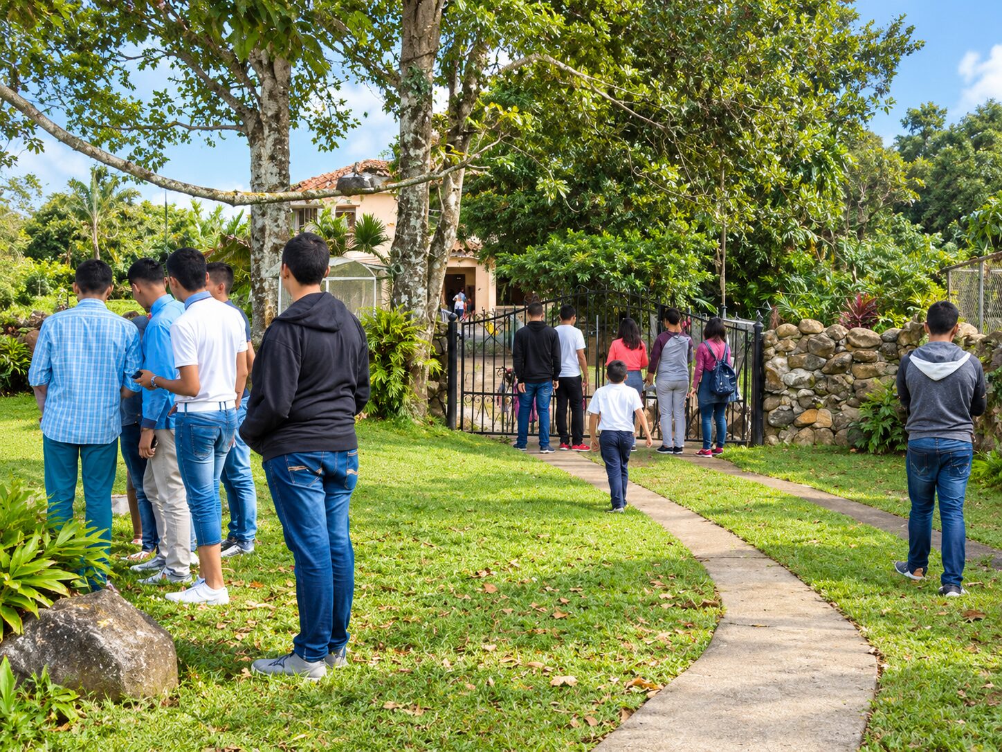 Visitors exploring the gardens at Jungla de Panama
